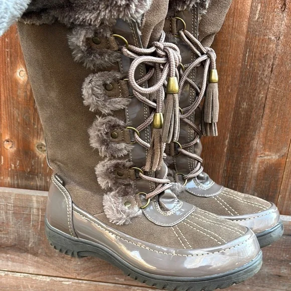 Sporto Brown Fur-Trim Winter Boots - Picture 3 of 16